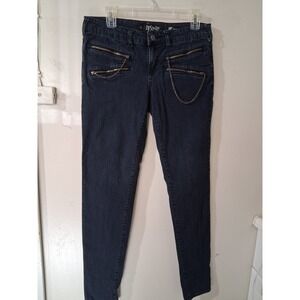 Lip Service Jett Skinny Jeans Dark Wash Skull Embroidery Chain Detail Mens 11